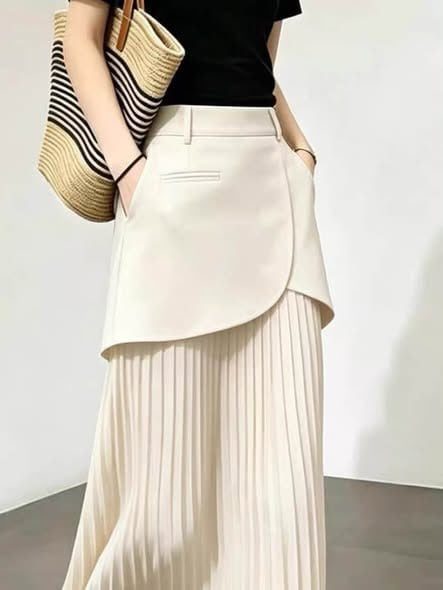 Chân váy xếp ly phối vạt | MAYV1006