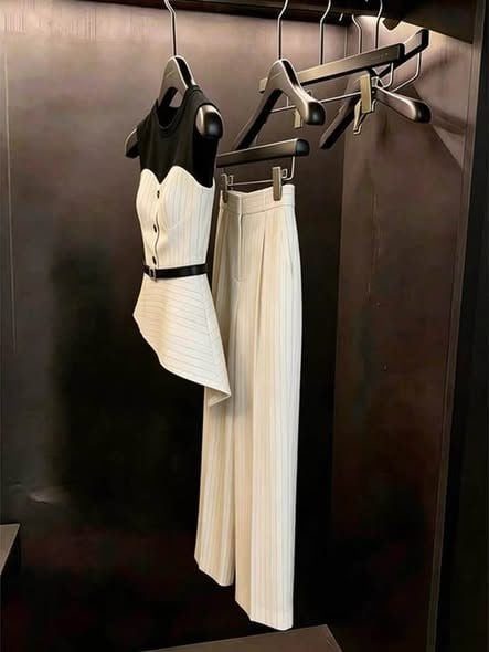 Set áo corset quần kẻ sọc | MAYS1004 - ảnh 2