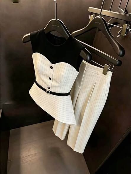 Set áo corset quần kẻ sọc | MAYS1004 - ảnh 4