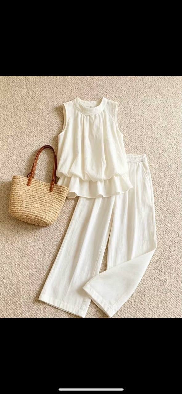 Set áo peplum quần ống rộng | MAYS1007 - ảnh 4