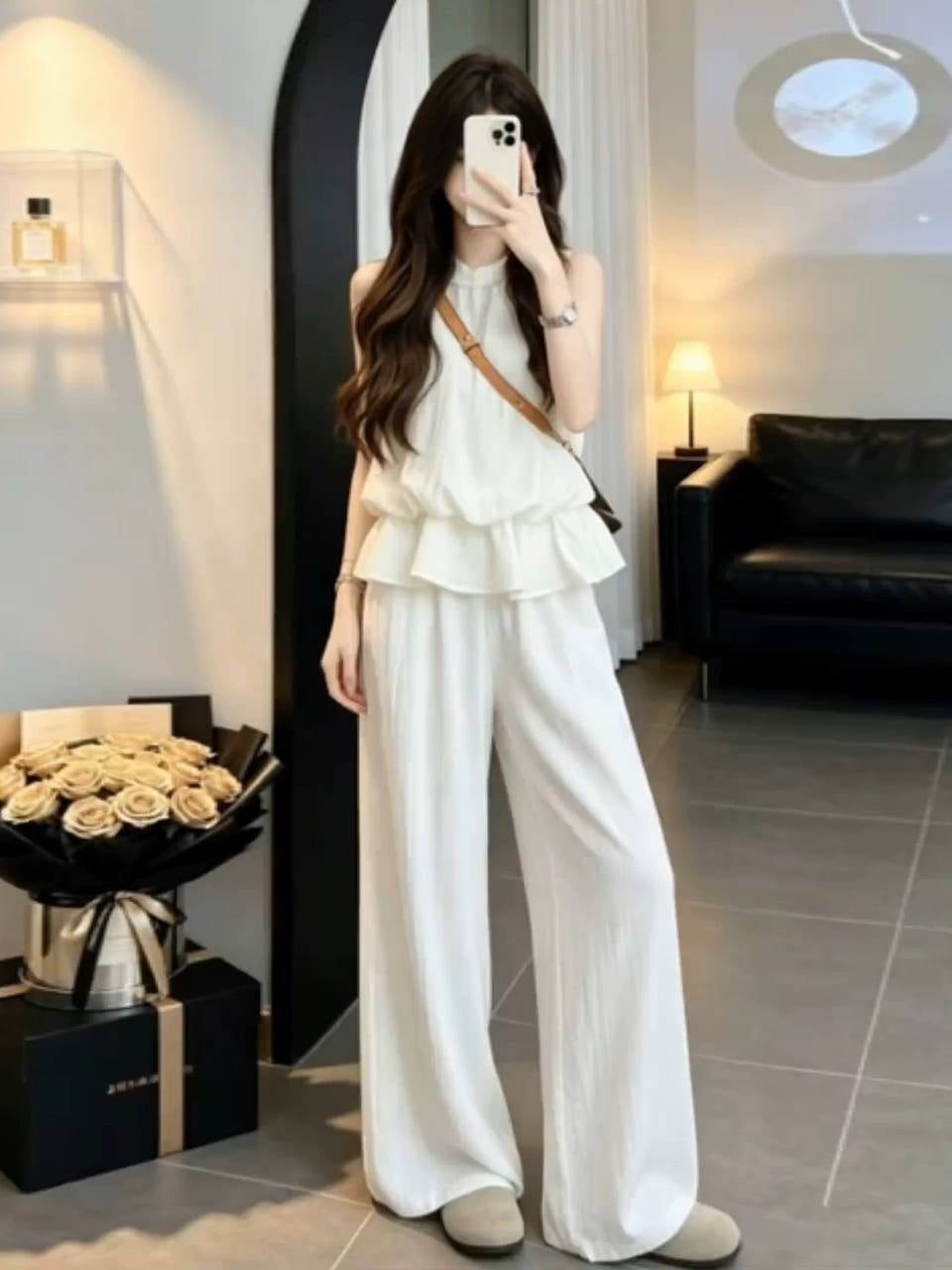 Set áo peplum quần ống rộng | MAYS1007 - ảnh 3